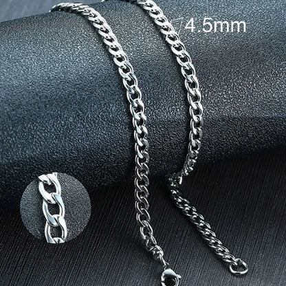 Men's Cuban Link Chain Necklace Stainless Steel Black Gold Color Male Choker colar Jewelry Gifts for Him