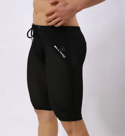 Summer Style Shorts Breathable Mesh Men Tight Beach Shorts Men Multifunction Knee Length Board Shorts Beach Wear