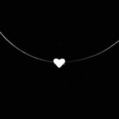 2019 Female New Heart Star Necklace Meteorite Pendant Transparent Fishing Line Invisible Women Zircon Pendants Necklace Jewelry