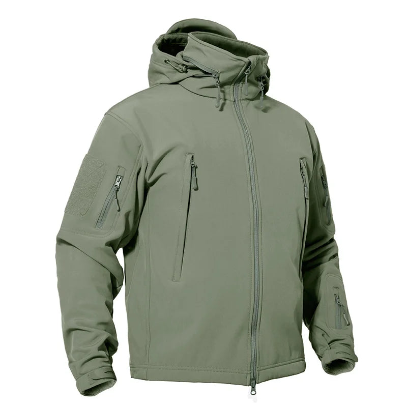 Jaqueta Softshell Masculina de Inverno Corta-vento com Forro de Lã Casaco Impermeável Casacos de Trabalho Jaqueta Corta-vento para Caminhada ao Ar Livre