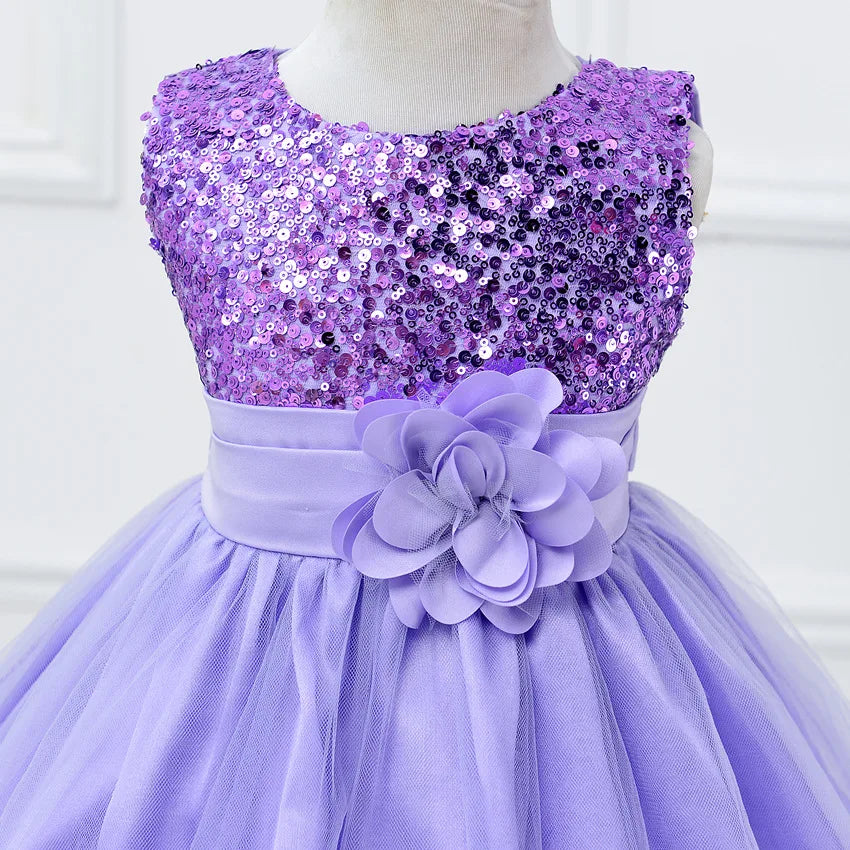 Baby Children Girl Dress NEW Kids Ceremonies Party Summer Princess Wedding Party dress sequins Sleeveless For Girls Clothes
