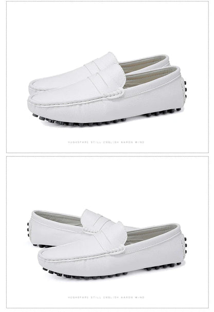 Large Size 49 Men Loafers Soft Moccasins High Quality Spring Autumn Genuine Leather Shoes Men Warm Flats Driving Shoes