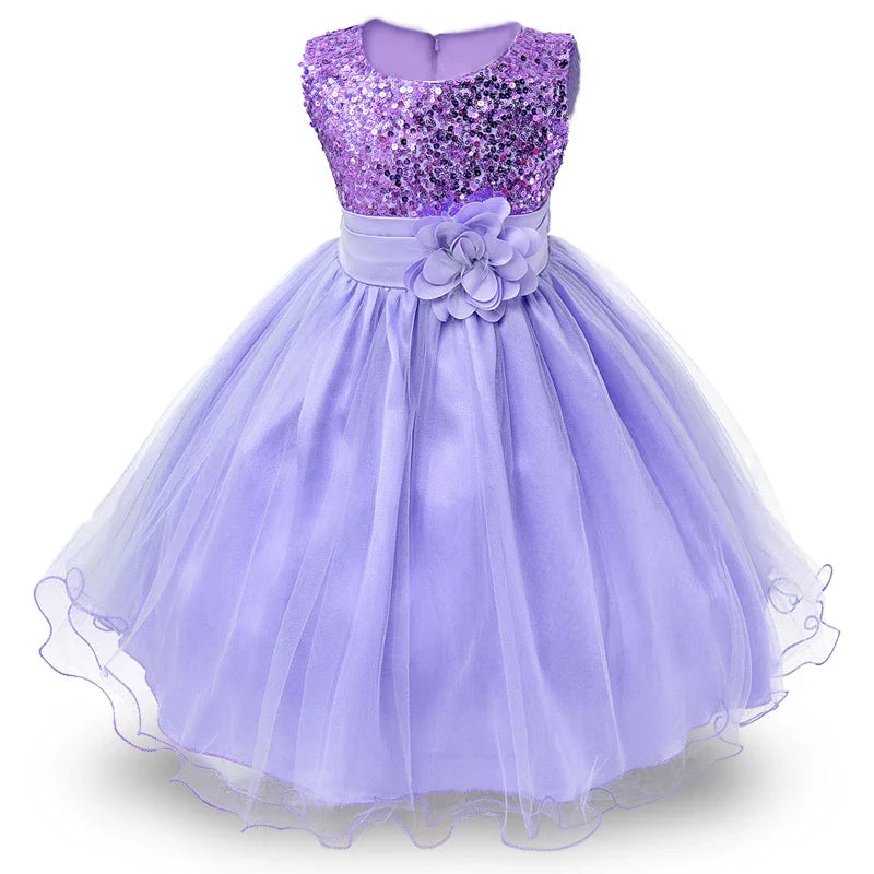Baby Children Girl Dress NEW Kids Ceremonies Party Summer Princess Wedding Party dress sequins Sleeveless For Girls Clothes