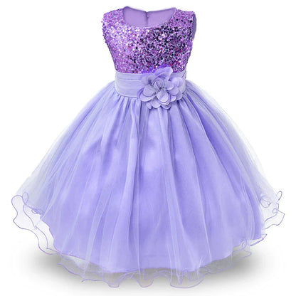 Baby Children Girl Dress NEW Kids Ceremonies Party Summer Princess Wedding Party dress sequins Sleeveless For Girls Clothes