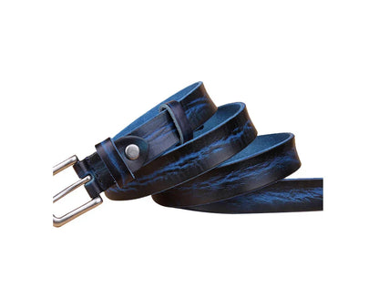 Thin Belts for Women Unisex Genuine Leather Belt Female Metal Pin Buckle Belt