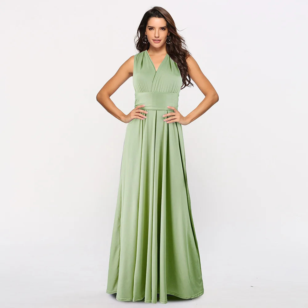 Women Multiway Wrap Convertible Boho Maxi Club Red Dress Bandage Long Dress Party Bridesmaids Infinity Robe Longue Femme