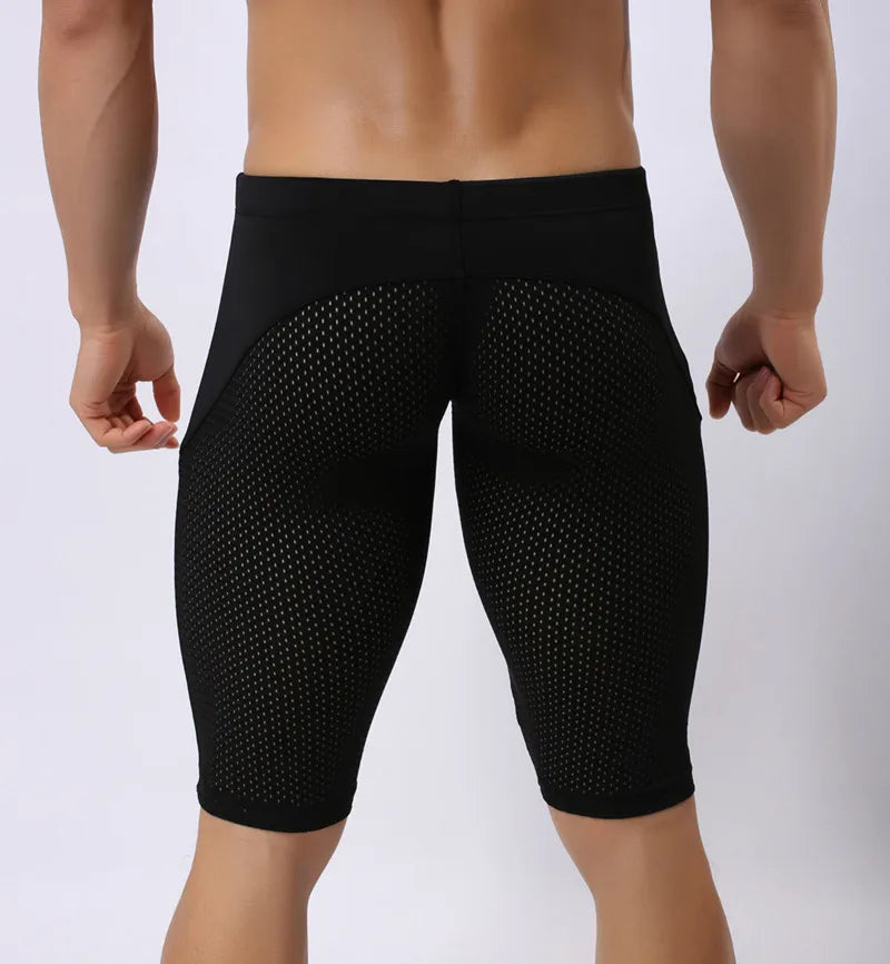 Summer Style Shorts Breathable Mesh Men Tight Beach Shorts Men Multifunction Knee Length Board Shorts Beach Wear