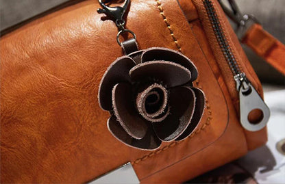 flowers Pendant Handbag Women's fashion Boston bags single shoulder bag ladies crossbody bag PU messenger bag