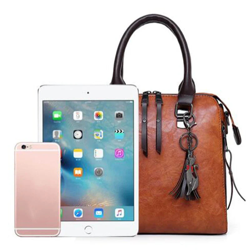 Bolsa Com Tassel Composto Feminina Bolsa De Couro De Luxo Bolsas De Marcas Famosas Designer Bolsa De Ombro Feminina Com Alça Superior 4 Peças/Conjunto
