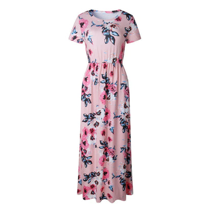 Women Summer Floral Print Maxi  2025 Loose White Boho Beach Dress Women Vintage Evening Party Long Dress Vestidos Female Robe