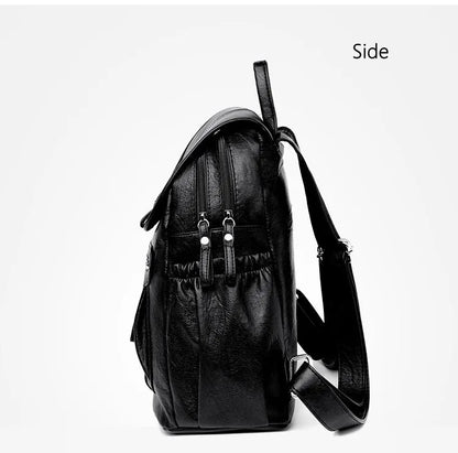 Women High Quality Leather Backpacks Vintage Female Shoulder Bag Sac a Dos Travel Ladies Bagpack Mochilas School Bags For Girls