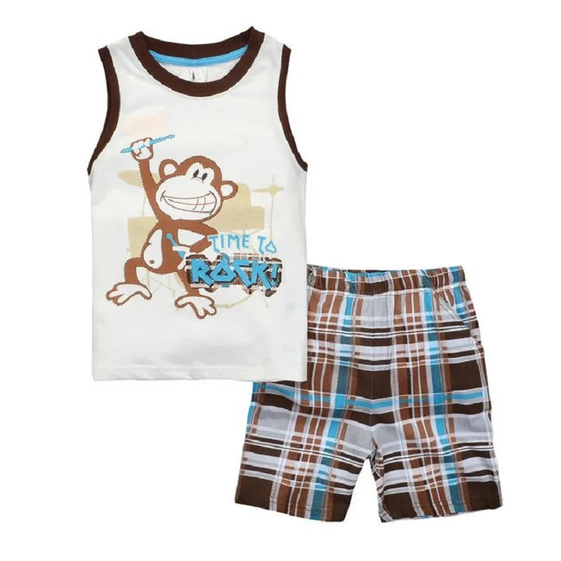 Green Crocodile Baby Boy Clothes Set Bike Children Tee Shirts Pants Suits Kids Outfit 100% Cotton Tops Panties 2 3 4 5 6 7 Years