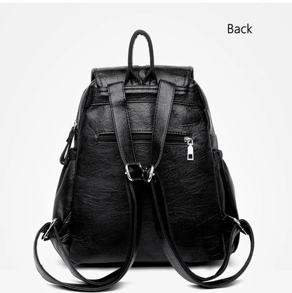 Women High Quality Leather Backpacks Vintage Female Shoulder Bag Sac a Dos Travel Ladies Bagpack Mochilas School Bags For Girls