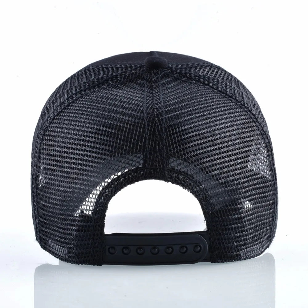 Trucker Cap Men's Breathable Mesh Baseball Caps For Women Outdoor Casual Baseball Hat With Wolf Embroidery Patch