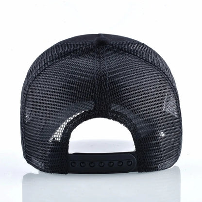 Trucker Cap Men's Breathable Mesh Baseball Caps For Women Outdoor Casual Baseball Hat With Wolf Embroidery Patch