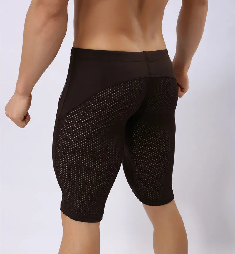 Summer Style Shorts Breathable Mesh Men Tight Beach Shorts Men Multifunction Knee Length Board Shorts Beach Wear