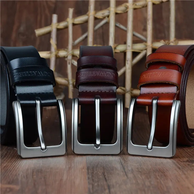 men belt cow genuine leather designer belts for men high quality fashion vintage male strap for jeans cow skin XF002