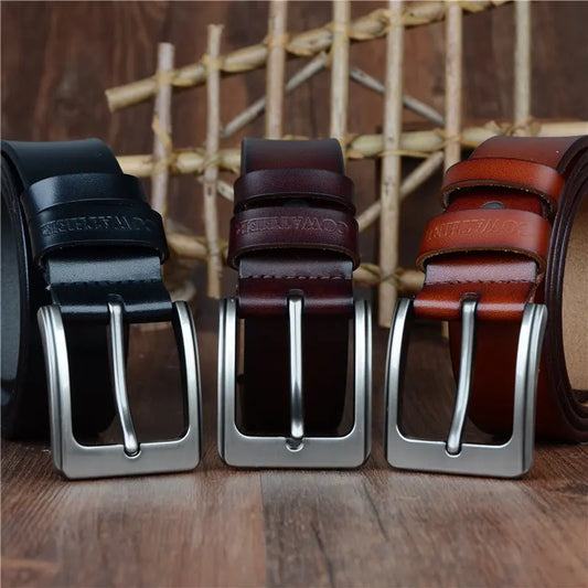 men belt cow genuine leather designer belts for men high quality fashion vintage male strap for jeans cow skin XF002