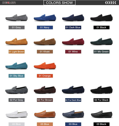 Large Size 49 Men Loafers Soft Moccasins High Quality Spring Autumn Genuine Leather Shoes Men Warm Flats Driving Shoes