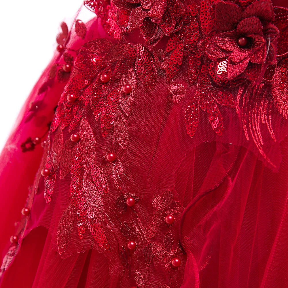 4-14 Years Kids Bridesmaid Dress For Girls Long Lace Wedding Prom Gown Flower Girl Party Dresses Children Formal Evening Clothes