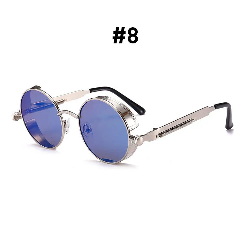 Vintage Steampunk Red Sunglasses Men Round Punk Alloy Metal Retro Sun Glasses Women 2026 Goggles Gothic Style Shades
