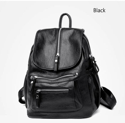 Women High Quality Leather Backpacks Vintage Female Shoulder Bag Sac a Dos Travel Ladies Bagpack Mochilas School Bags For Girls