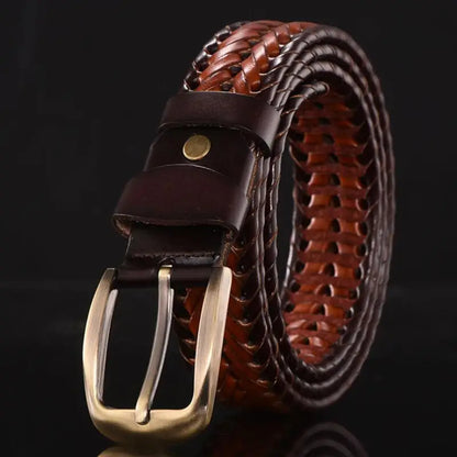 Women Braided Belt For Men's Woven Belt Luxury Genuine Leather Cow Straps Hand Knitted Designer Men For Jeans Girdle Male Belts