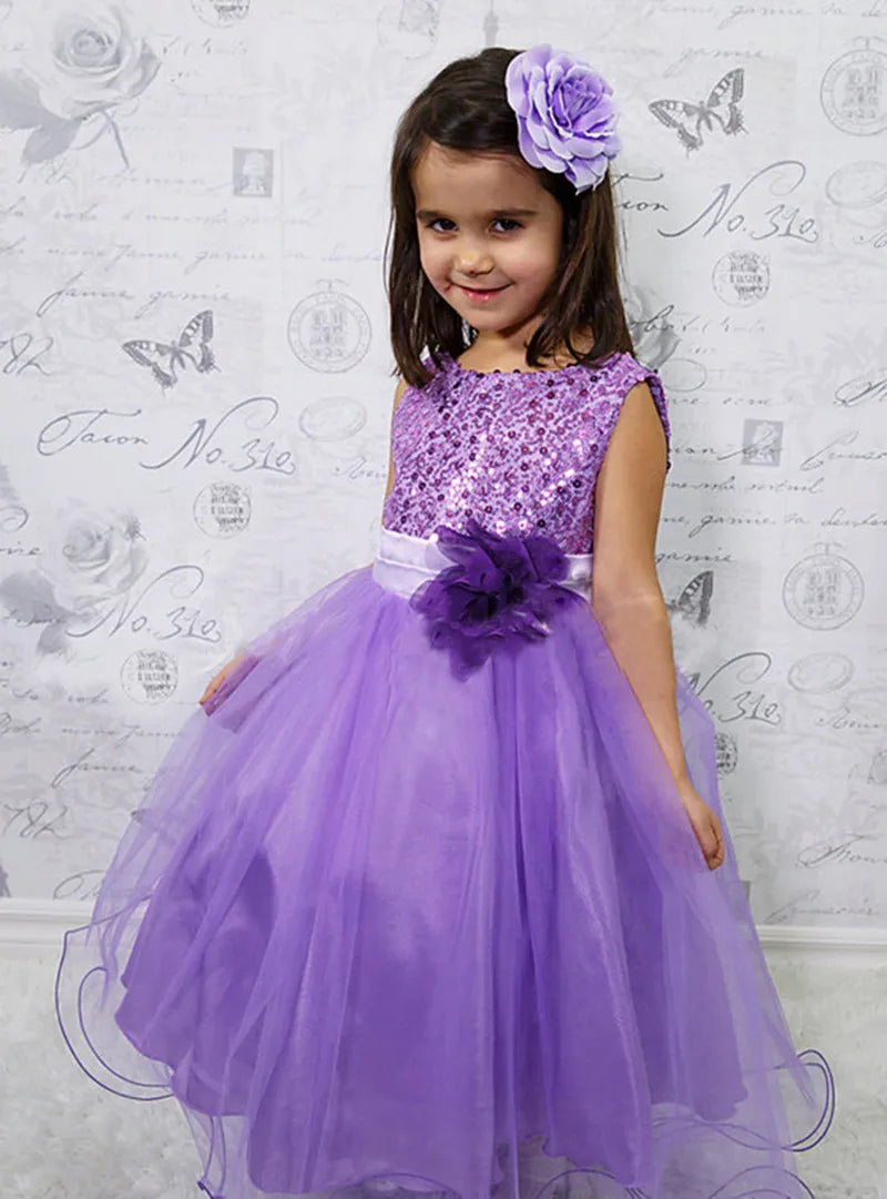 Baby Children Girl Dress NEW Kids Ceremonies Party Summer Princess Wedding Party dress sequins Sleeveless For Girls Clothes