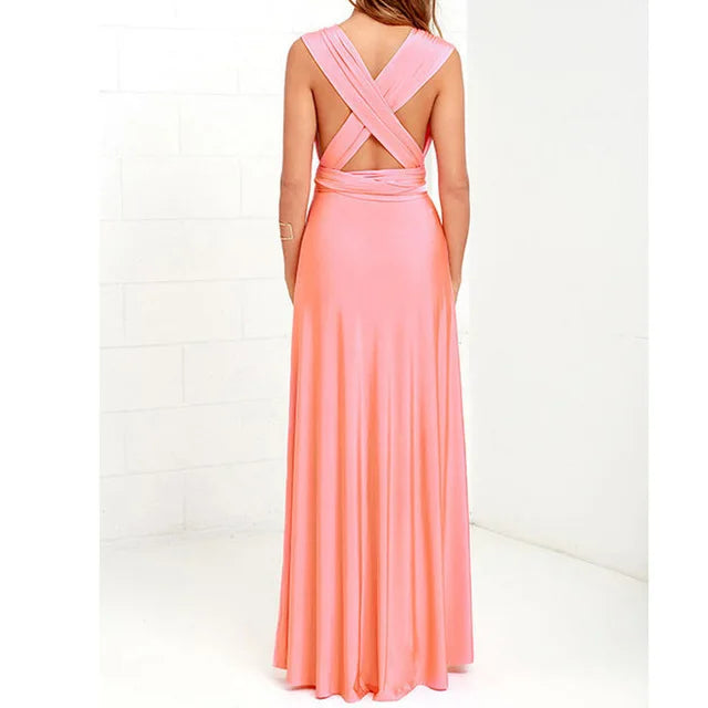 Women Multiway Wrap Convertible Boho Maxi Club Red Dress Bandage Long Dress Party Bridesmaids Infinity Robe Longue Femme