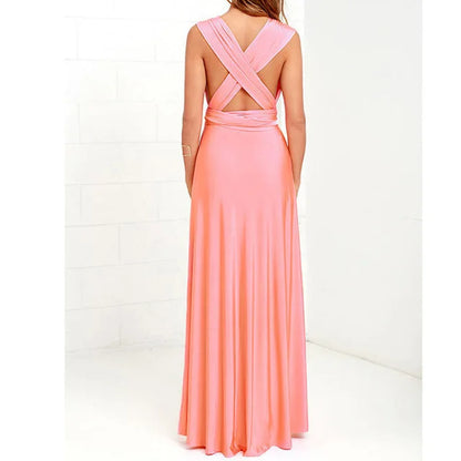 Women Multiway Wrap Convertible Boho Maxi Club Red Dress Bandage Long Dress Party Bridesmaids Infinity Robe Longue Femme