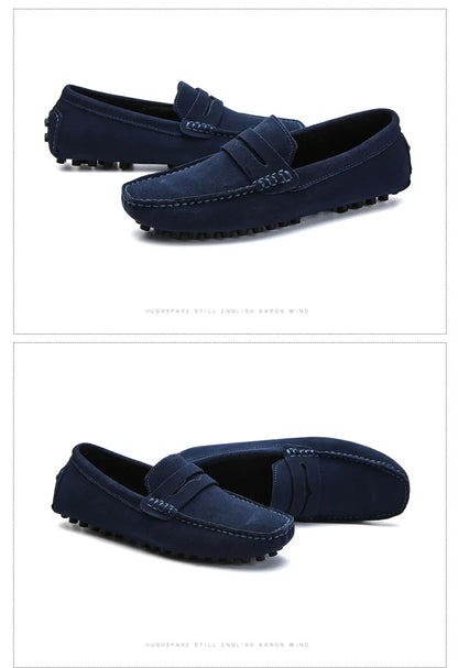 Large Size 49 Men Loafers Soft Moccasins High Quality Spring Autumn Genuine Leather Shoes Men Warm Flats Driving Shoes