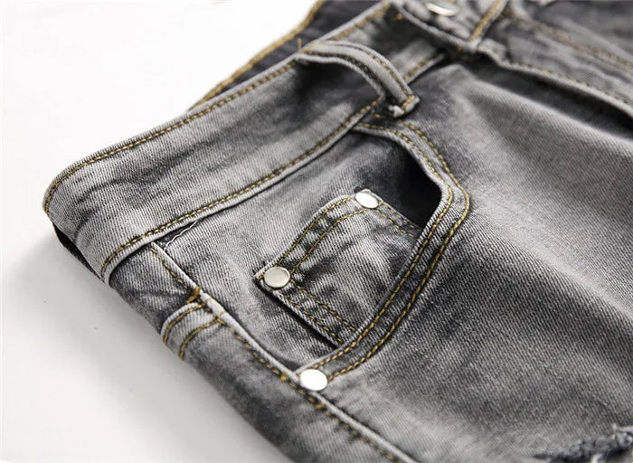 Summer Denim Shorts Men Fahsion Hole Jean Shorts Bermuda Skate Board Harem Mens Jogger Ankle Ripped Wave Knee Length Plus Size