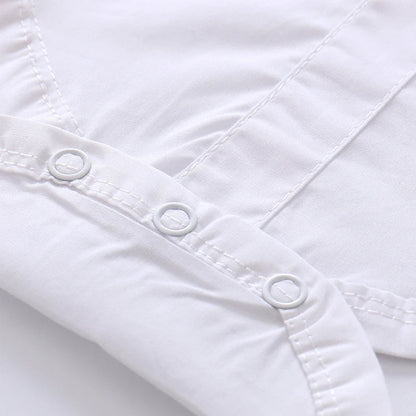 Newborn Baby Boy Summer Formal Clothes Set Bow Wedding Birthday Boys Overall Suit White Romper Shirt Toddler Gentleman Outfit