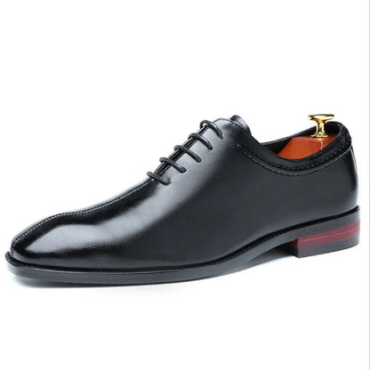 Men Leather Dress Business Office Derby Shoes Mens Wedding Party Oxfords Shoes Men's Fashion Square Toe Lace-Up Flats
