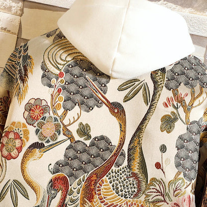 Embroidered Jacket 2025 New Fashion Stand Collar Jacket Boutique plus Size Men's Hip Hop casual Men's Jacket 5X Bohemian style