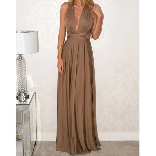 Women Multiway Wrap Convertible Boho Maxi Club Red Dress Bandage Long Dress Party Bridesmaids Infinity Robe Longue Femme