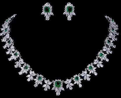 Women AAA Zircon Little Square Clear CZ Bridal Set for Luxury Wedding Choker Necklace Jewelry Sets