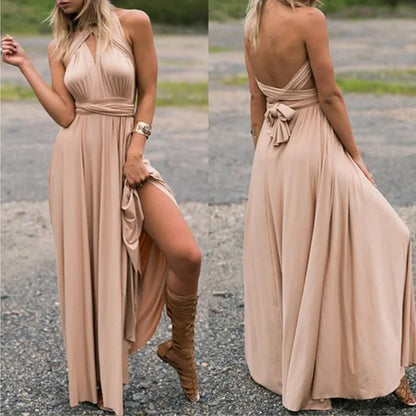 Women Multiway Wrap Convertible Boho Maxi Club Red Dress Bandage Long Dress Party Bridesmaids Infinity Robe Longue Femme
