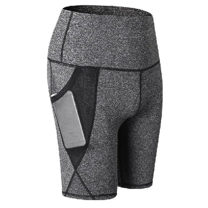 2023 Summer Gym Shorts Women High Waist Compression Quick Dry Yoga Shorts femme Fitness Running Push Up Shorts Pockets Design