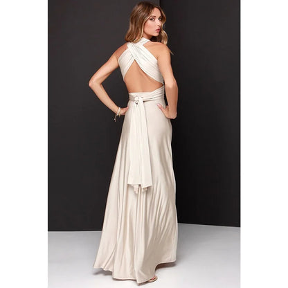 Women Multiway Wrap Convertible Boho Maxi Club Red Dress Bandage Long Dress Party Bridesmaids Infinity Robe Longue Femme