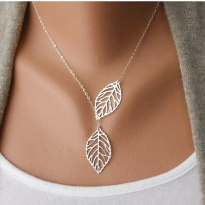New Minimalist Pendant Women's Necklaces Cross Leaf Silver Color Knot Design Female Neck Jewelry Infinity Multilayers Collares