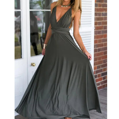 Women Multiway Wrap Convertible Boho Maxi Club Red Dress Bandage Long Dress Party Bridesmaids Infinity Robe Longue Femme