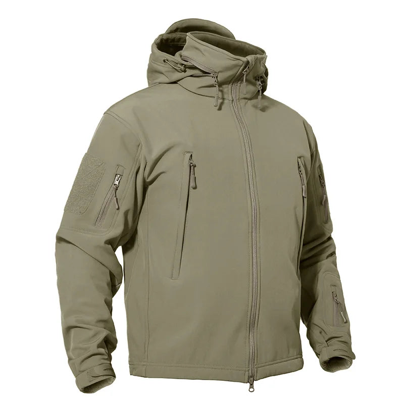 Jaqueta Softshell Masculina de Inverno Corta-vento com Forro de Lã Casaco Impermeável Casacos de Trabalho Jaqueta Corta-vento para Caminhada ao Ar Livre