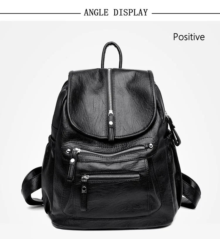 Women High Quality Leather Backpacks Vintage Female Shoulder Bag Sac a Dos Travel Ladies Bagpack Mochilas School Bags For Girls
