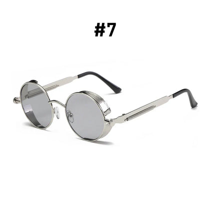 Vintage Steampunk Red Sunglasses Men Round Punk Alloy Metal Retro Sun Glasses Women 2026 Goggles Gothic Style Shades