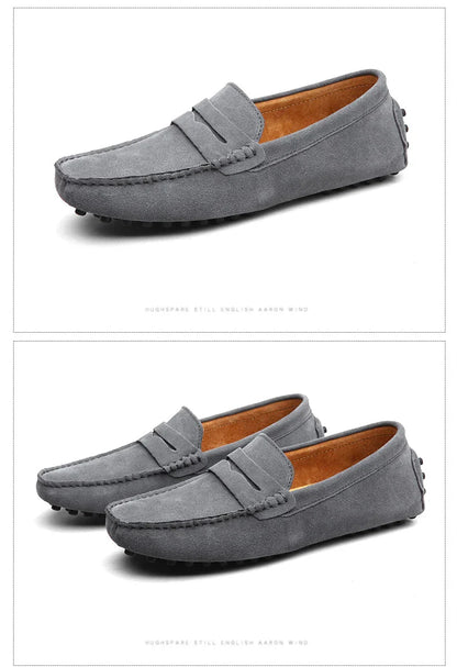 Large Size 49 Men Loafers Soft Moccasins High Quality Spring Autumn Genuine Leather Shoes Men Warm Flats Driving Shoes