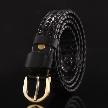 Women Braided Belt For Men's Woven Belt Luxury Genuine Leather Cow Straps Hand Knitted Designer Men For Jeans Girdle Male Belts