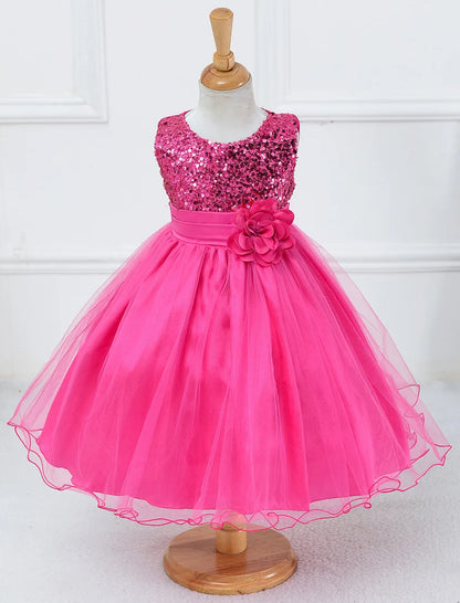 Baby Children Girl Dress NEW Kids Ceremonies Party Summer Princess Wedding Party dress sequins Sleeveless For Girls Clothes