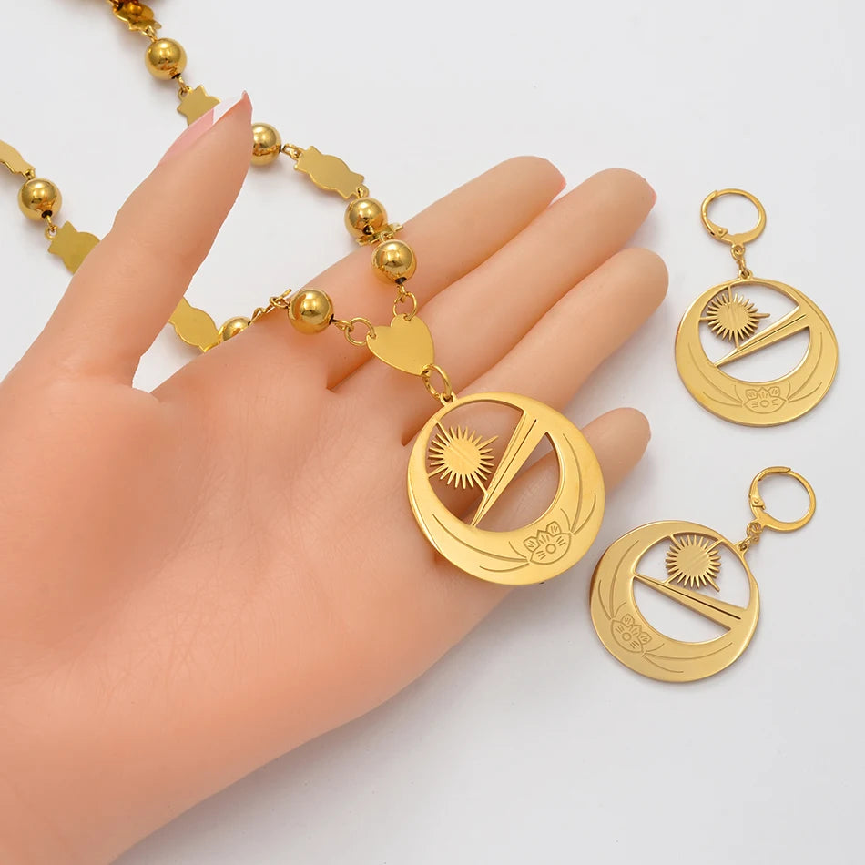 Necklaces Earrings for Women Girls With Flower Jewelry sets , Party Birthday Goods #107221