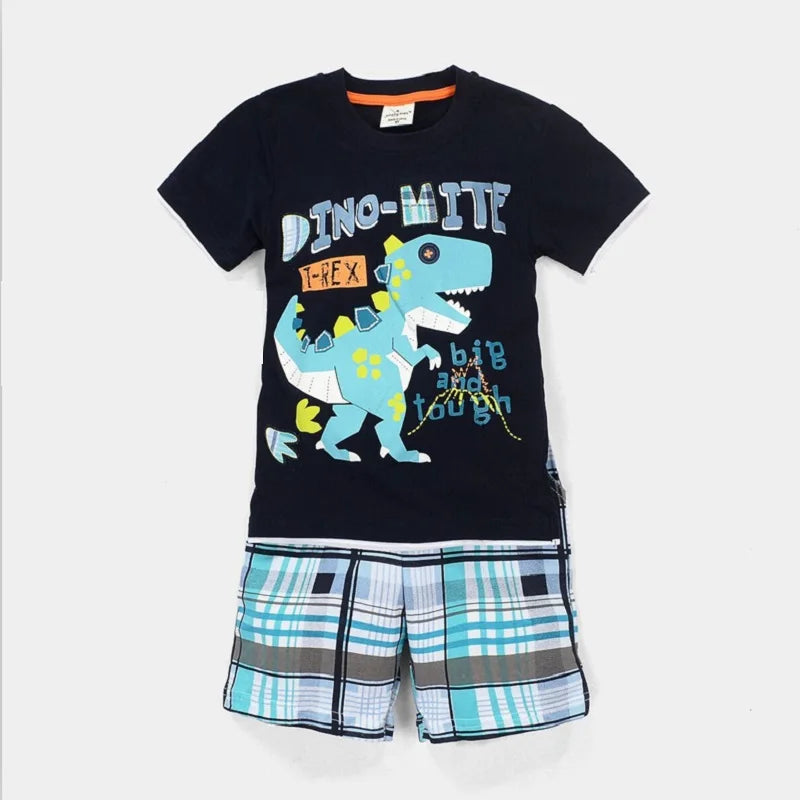 Green Crocodile Baby Boy Clothes Set Bike Children Tee Shirts Pants Suits Kids Outfit 100% Cotton Tops Panties 2 3 4 5 6 7 Years